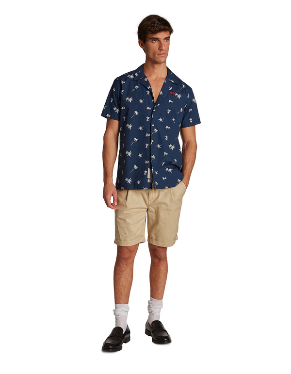 Men's short-sleeved, regular-fit cotton shirt - La Martina - Official Online Shop