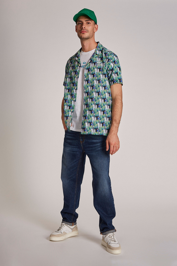 Chemise homme en coton à manches courtes et coupe classique - La Martina - Official Online Shop