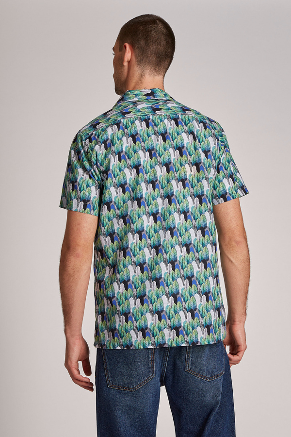 Men's short-sleeved, regular-fit cotton shirt - La Martina - Official Online Shop
