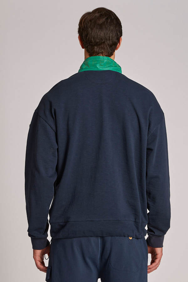 Men's oversized zip-up sweatshirt in 100% cotton fabric | La Martina - Official Online Shop