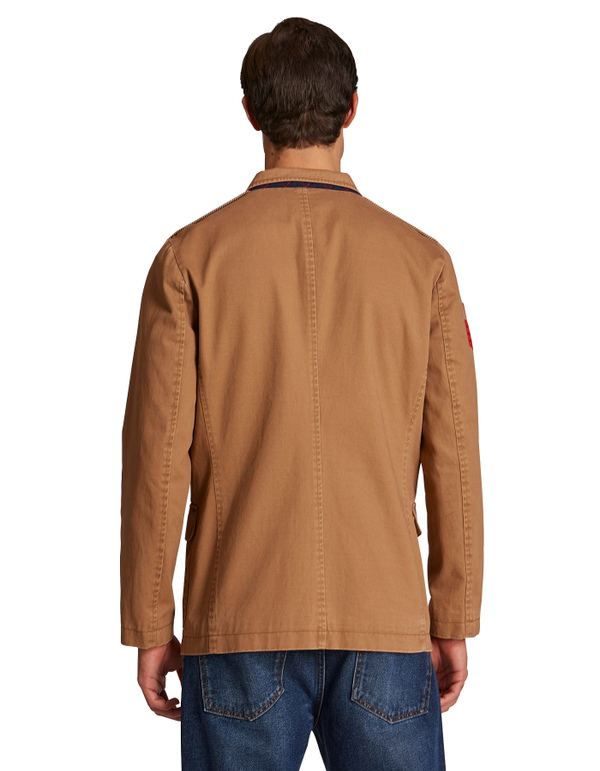 Men's regular-fit Saharan jacket in cotton and linen-blend fabric | La Martina - Official Online Shop