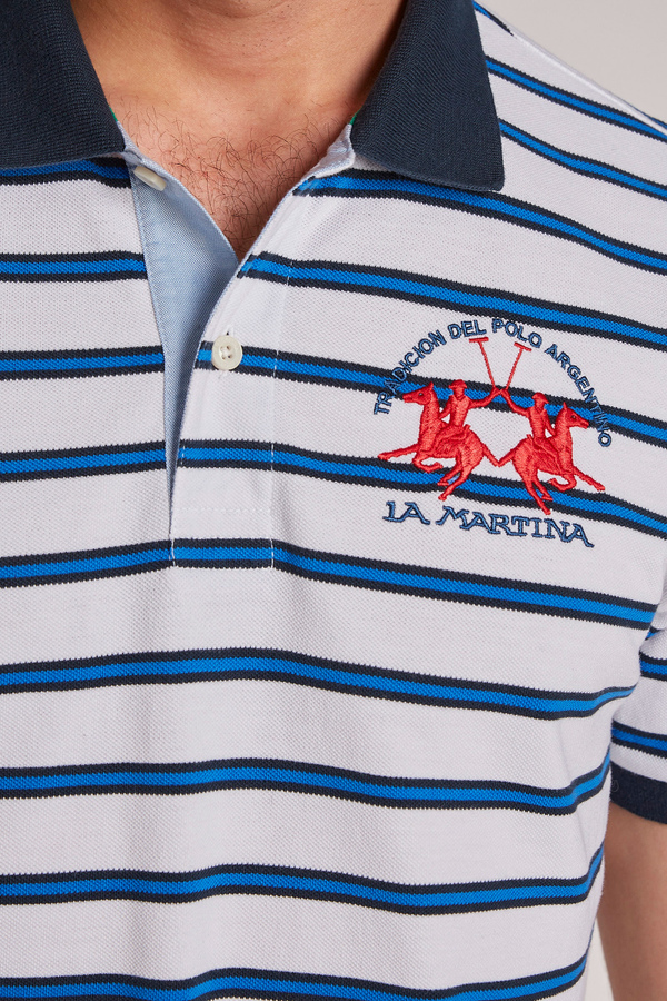Herren-Poloshirt mit kurzen Ärmeln aus 100 % Baumwolle im Regular Fit | La Martina - Official Online Shop