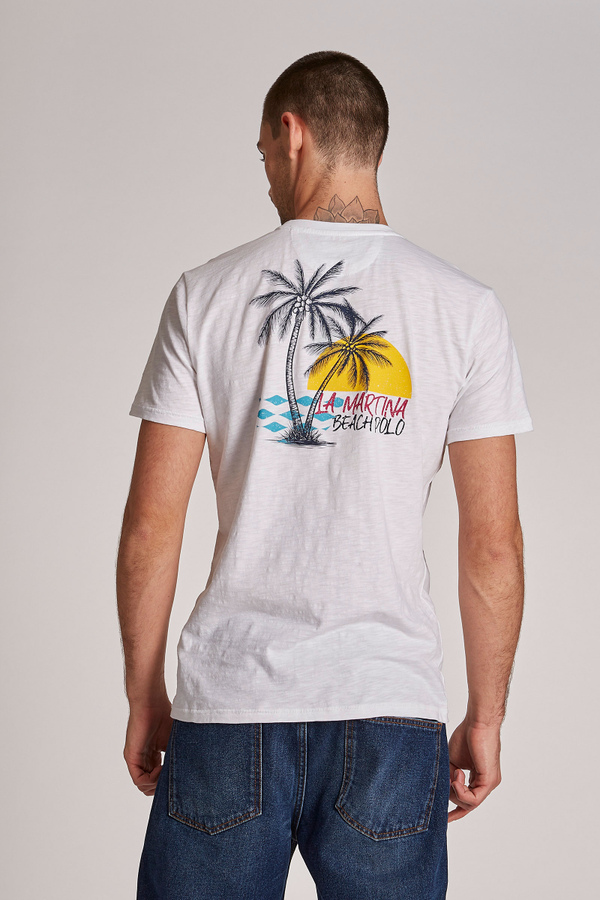 T-shirt homme en coton à manches courtes et coupe classique | La Martina - Official Online Shop