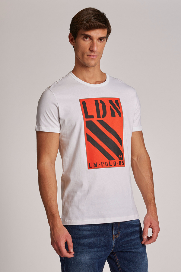 Men's short-sleeved regular-fit cotton T-shirt | La Martina - Official Online Shop