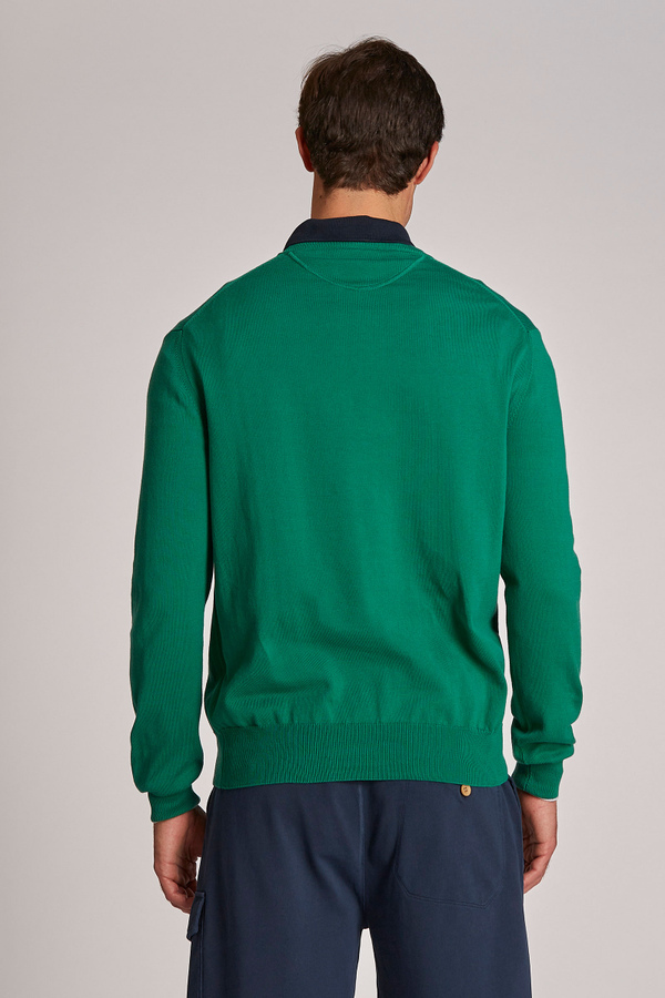 Men's long-sleeved regular-fit cotton crew-neck sweater | La Martina - Official Online Shop