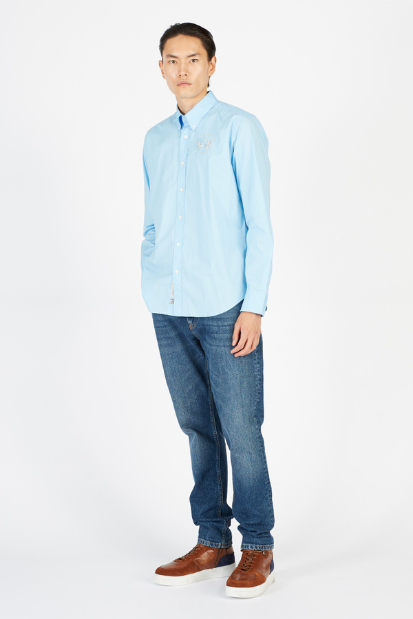 Men's regular-fit cotton shirt | La Martina - Official Online Shop
