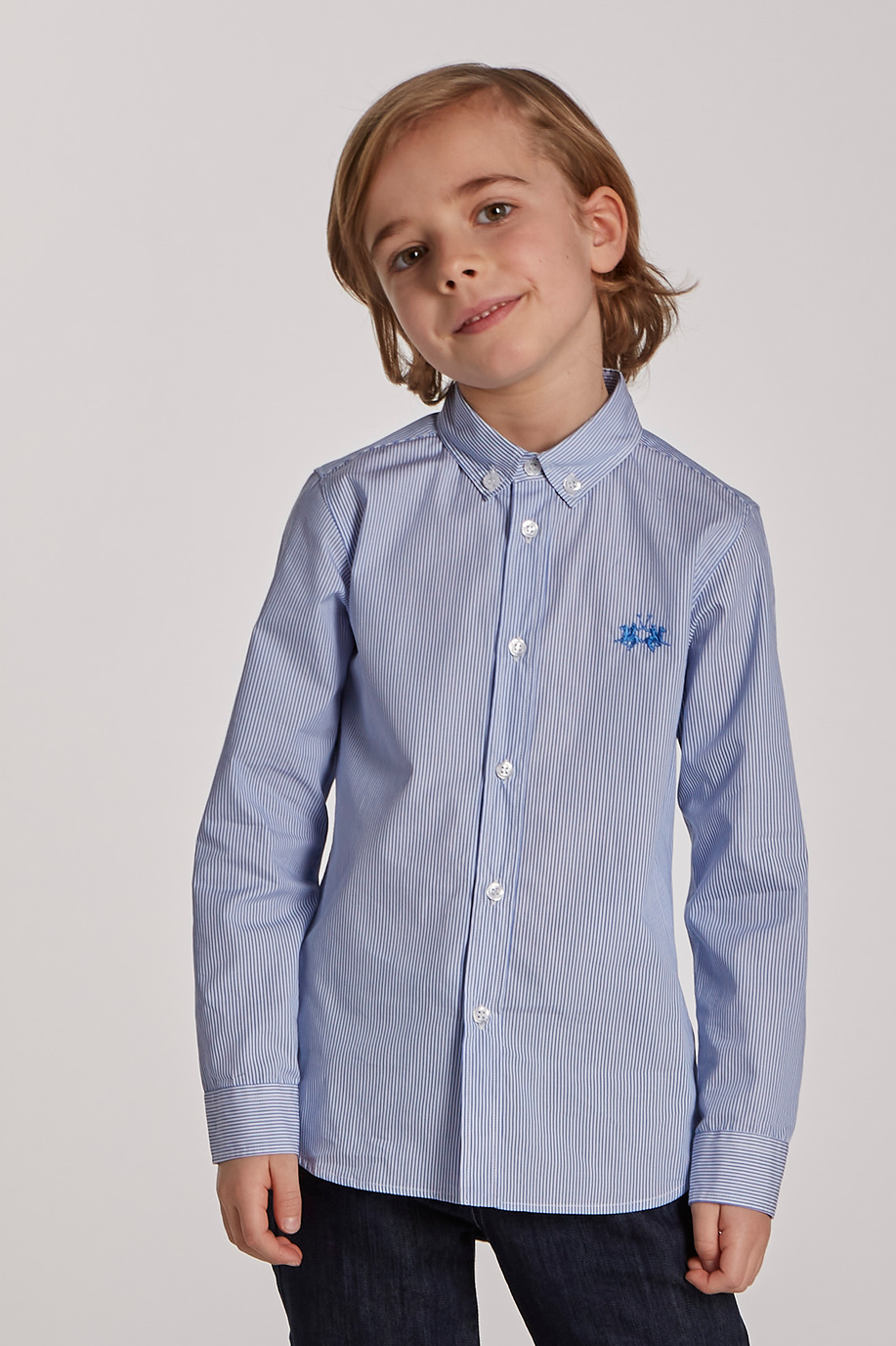 Chemise avec col à pointes boutonnées - Enfant | La Martina - Official Online Shop