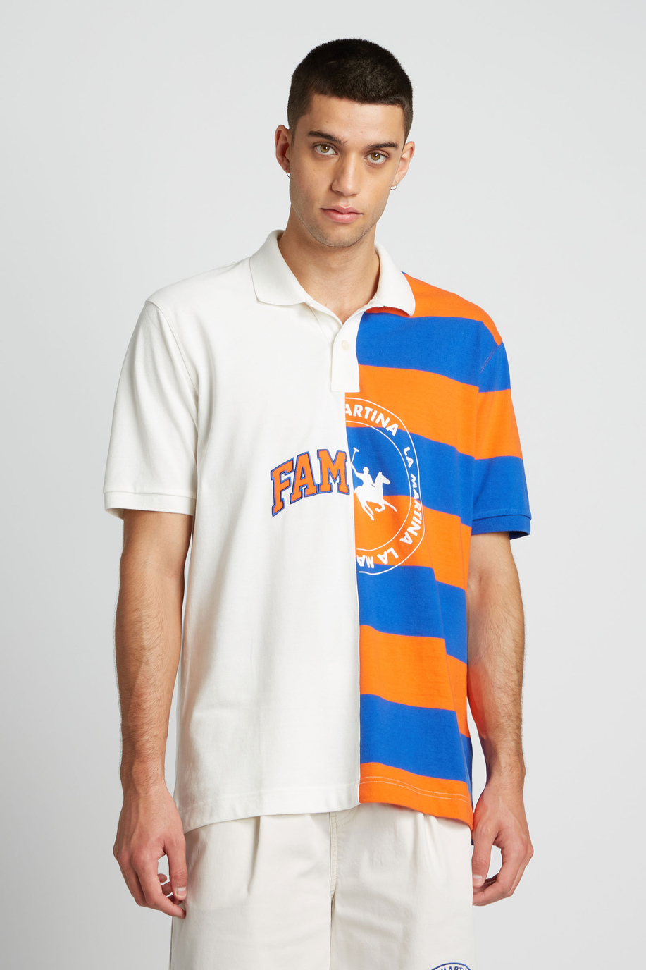 Herren-Poloshirt aus Piqué mit kurzem Arm, oversized Modell - Kleidung | La Martina - Official Online Shop