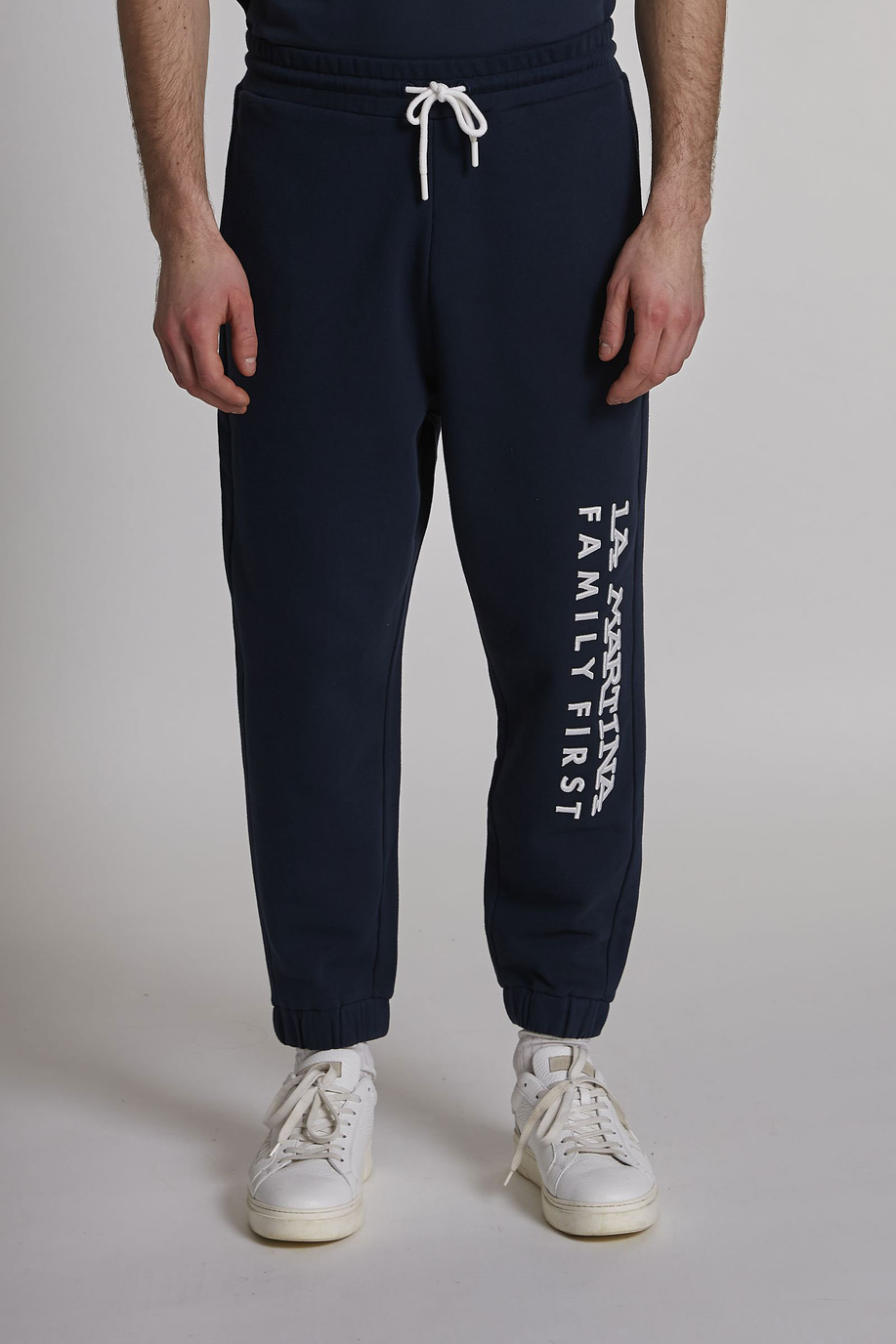 Pantalone da uomo modello jogger in cotone elasticizzato oversize - -40% | step 3 | us | La Martina - Official Online Shop