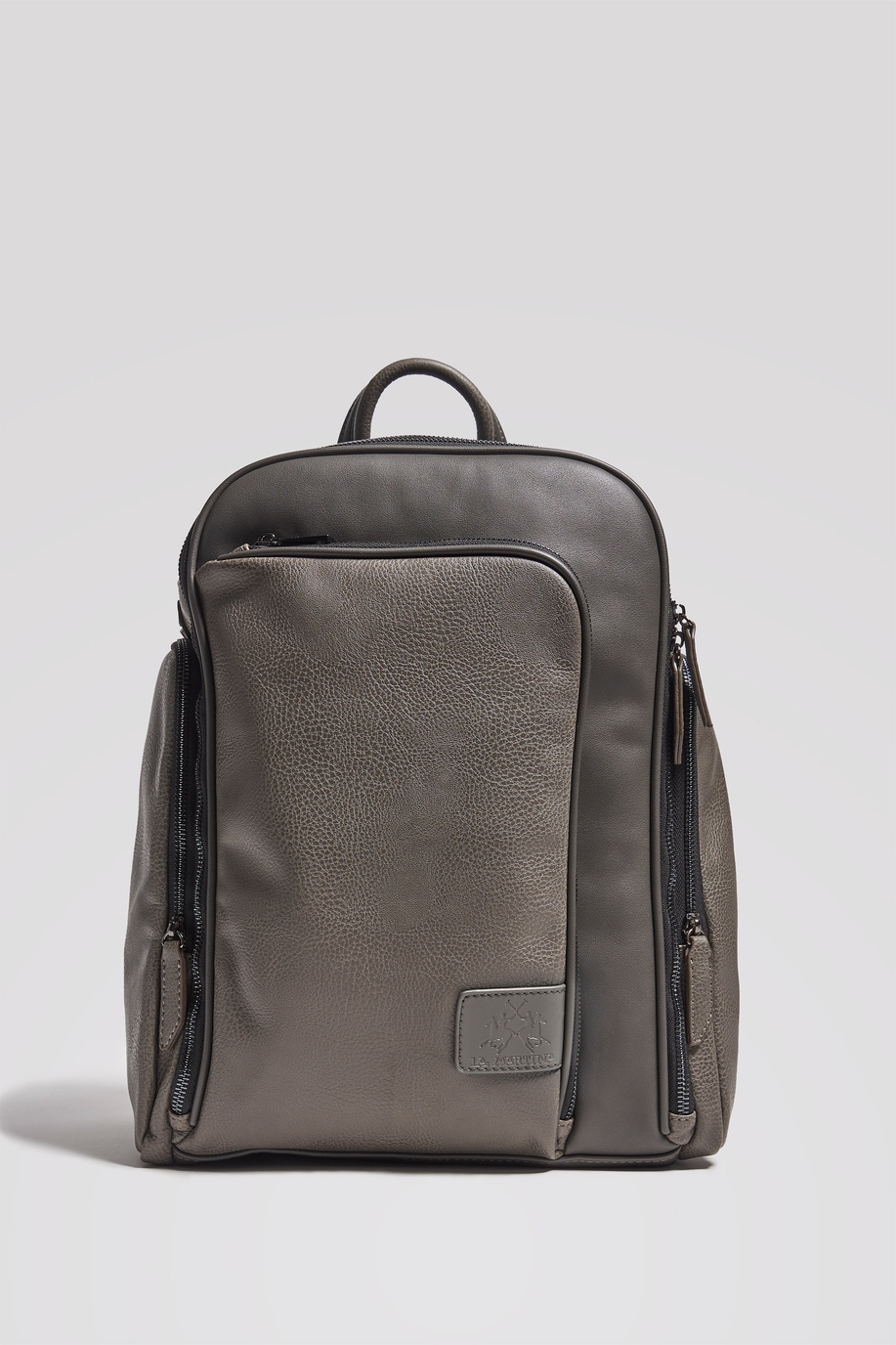 Two-tone faux leather backpack