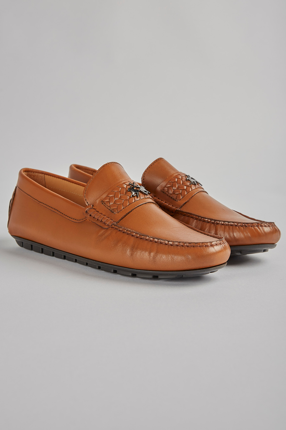 Hand-stitched leather loafer