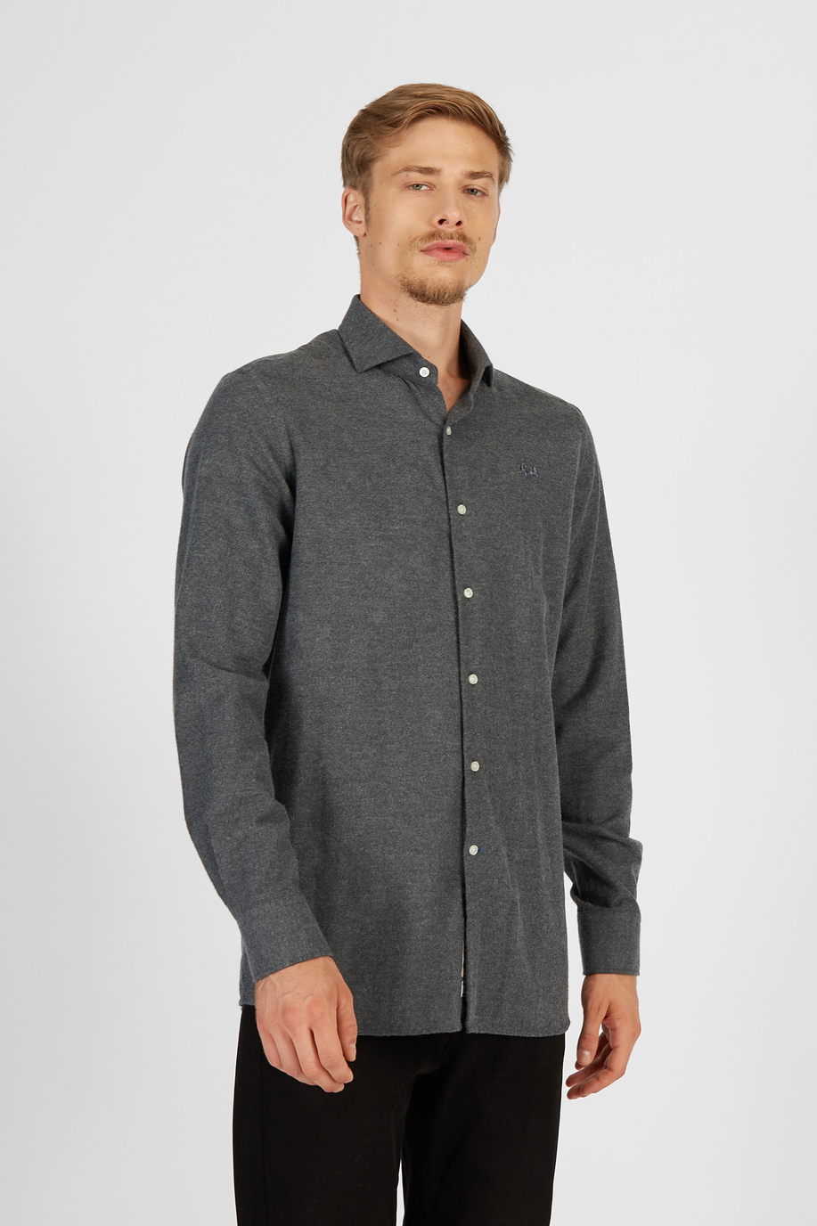 Blue Ribbon Herrenhemd mit langen Ärmeln aus Flanell Comfort Fit - Hemden | La Martina - Official Online Shop