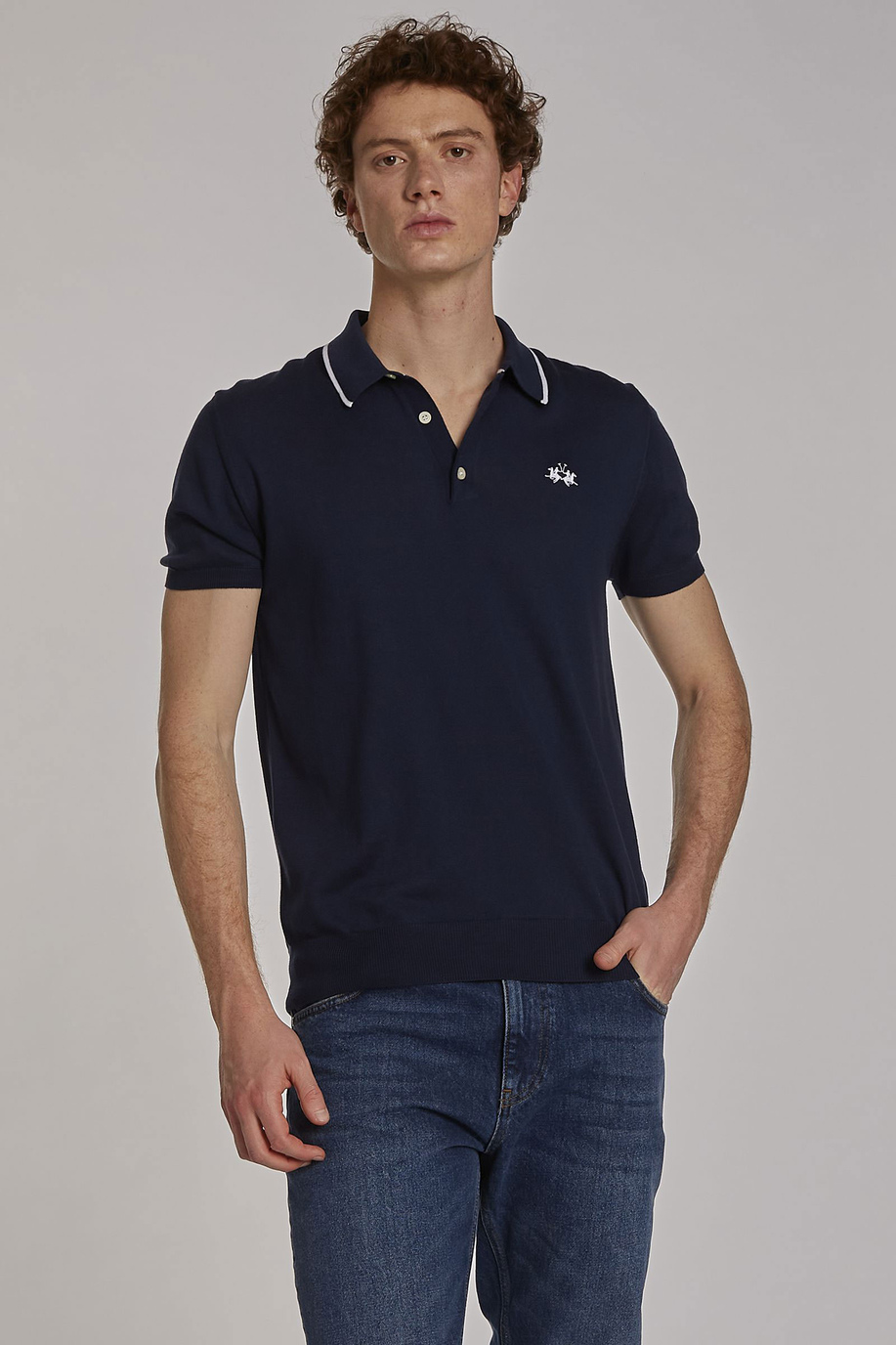 Herren-Poloshirt mit kurzen Ärmeln aus Baumwolle im Regular Fit - Klassische Basics | La Martina - Official Online Shop