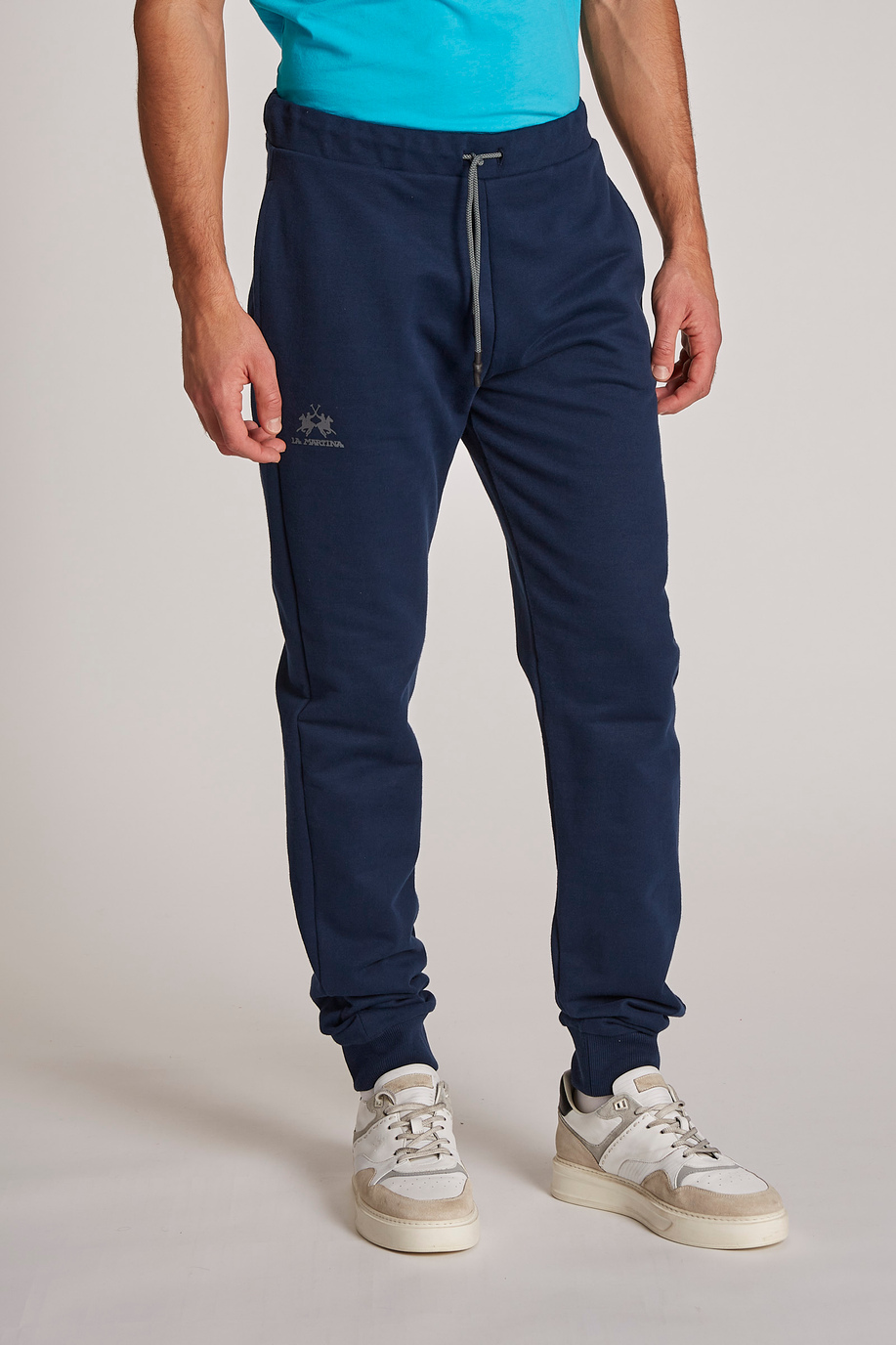 Pantalon homme en coton coupe classique - Pantalons | La Martina - Official Online Shop