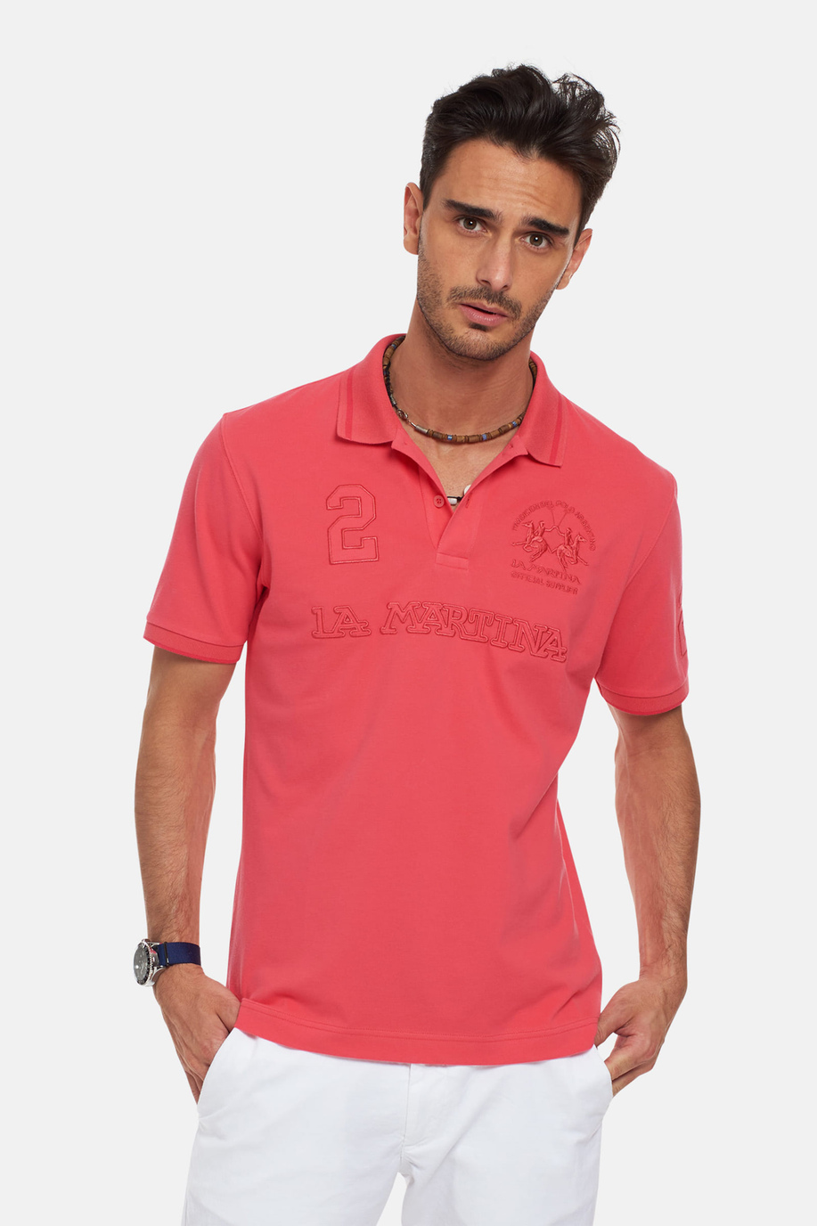 Men's short-sleeved, regular fit polo shirt