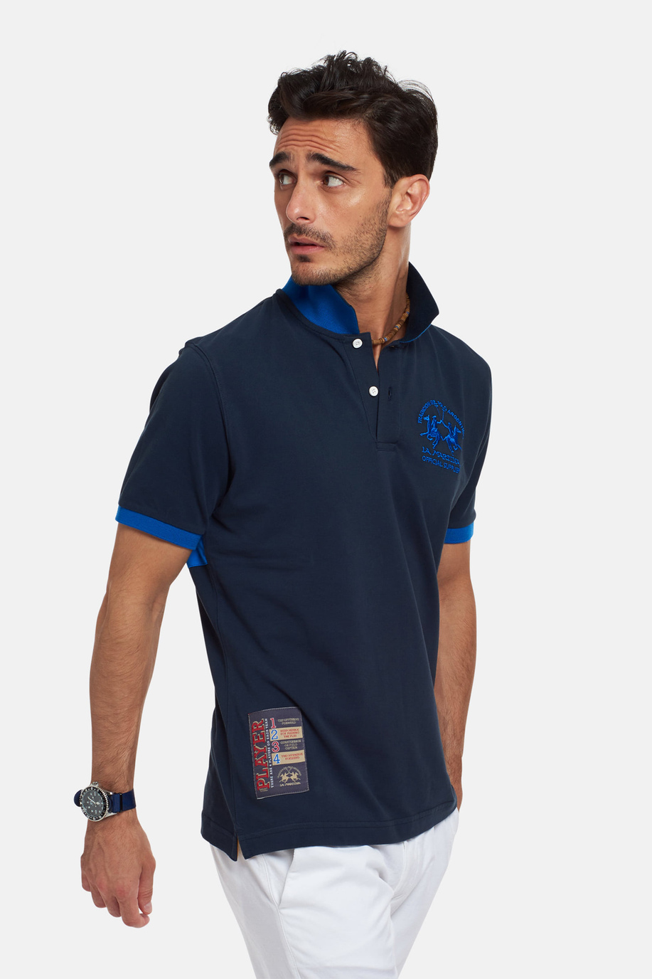 Men's short-sleeved, regular fit polo shirt