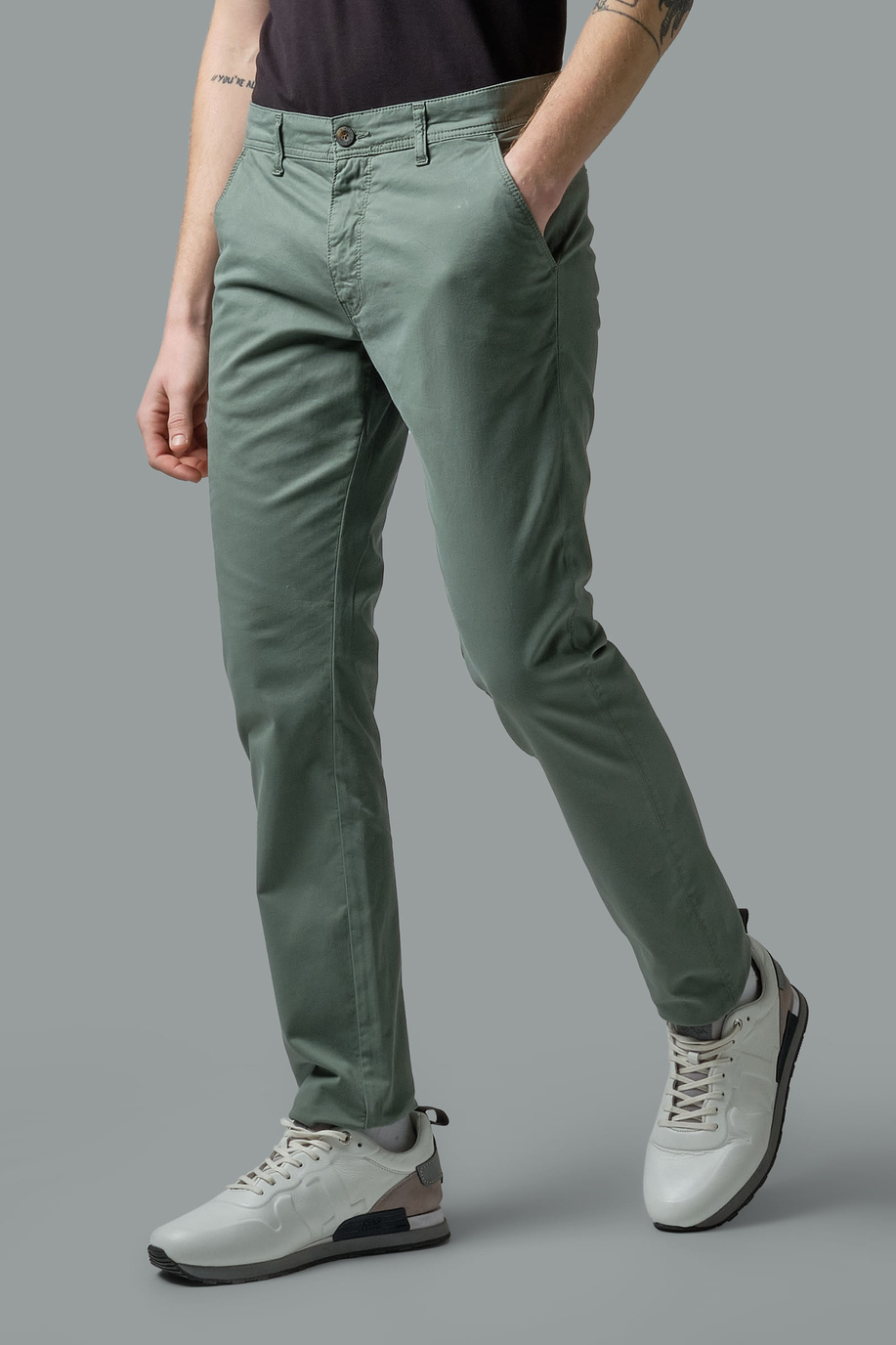 Men's slim-fit stretch cotton trousers | La Martina - Official Online Shop