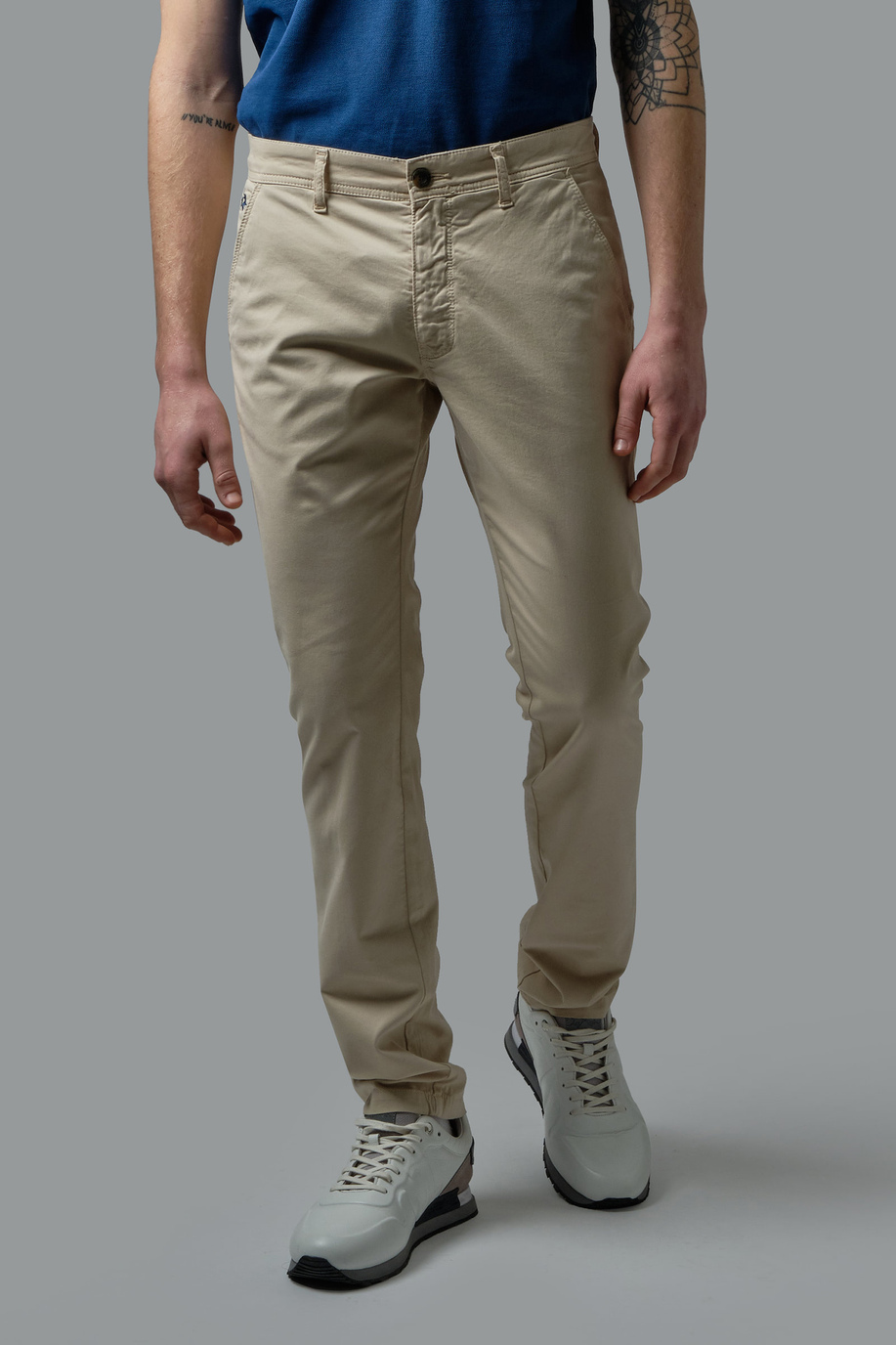 Men's slim-fit stretch cotton trousers | La Martina - Official Online Shop