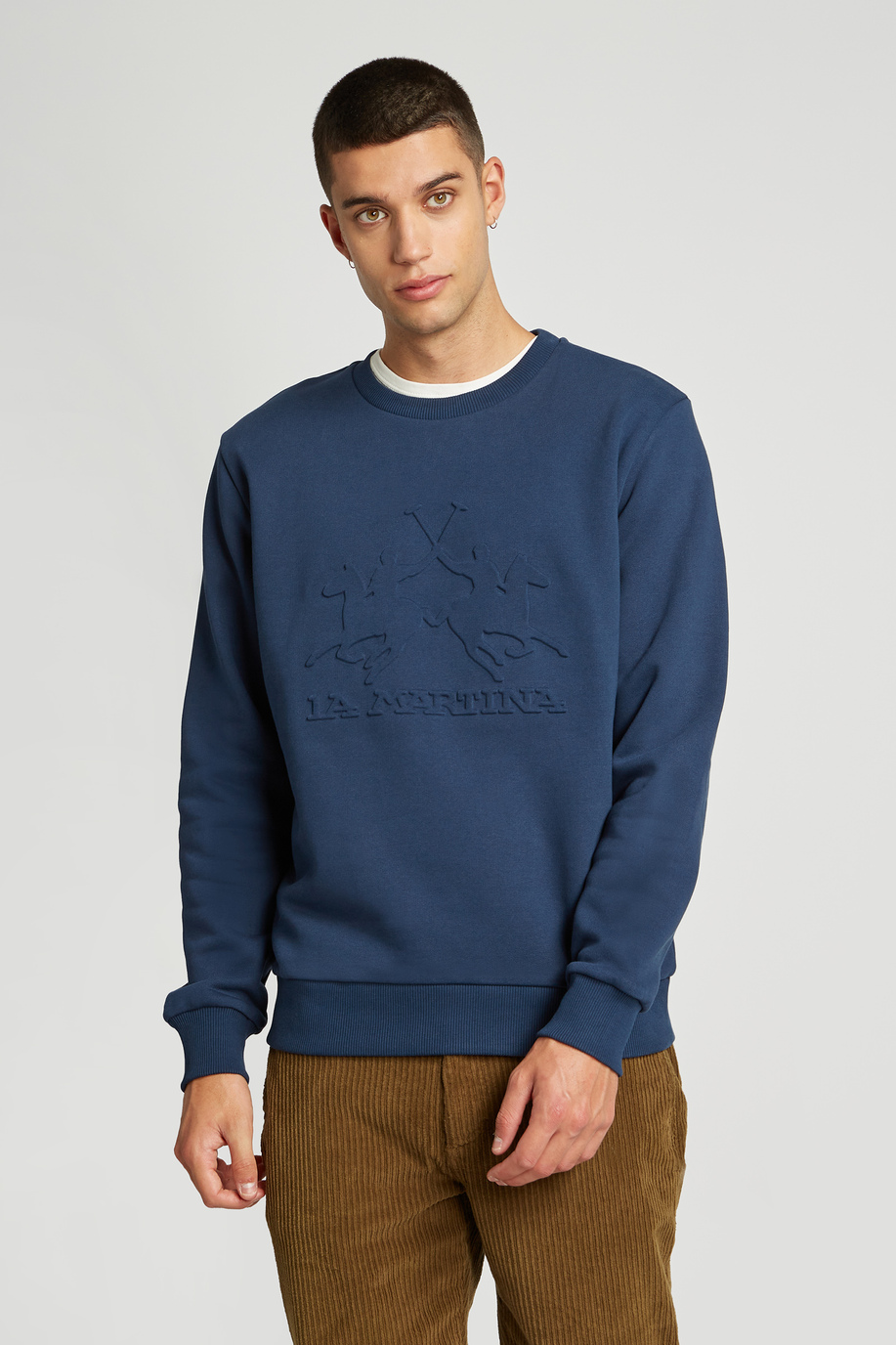 Baumwoll-Sweatshirt mit Rundhalsausschnitt