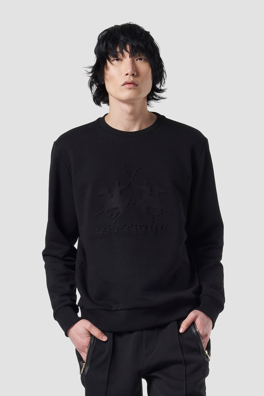 Cotton crew-neck sweatshirt - Inspiration | La Martina - Official Online Shop