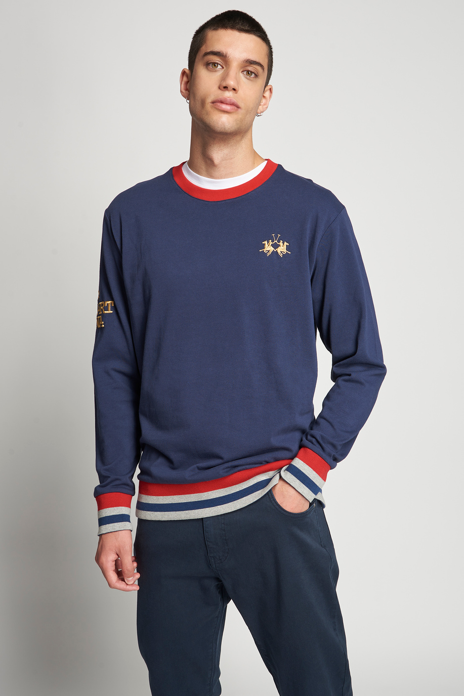 Cotton crew-neck sweatshirt - Inspiration | La Martina - Official Online Shop