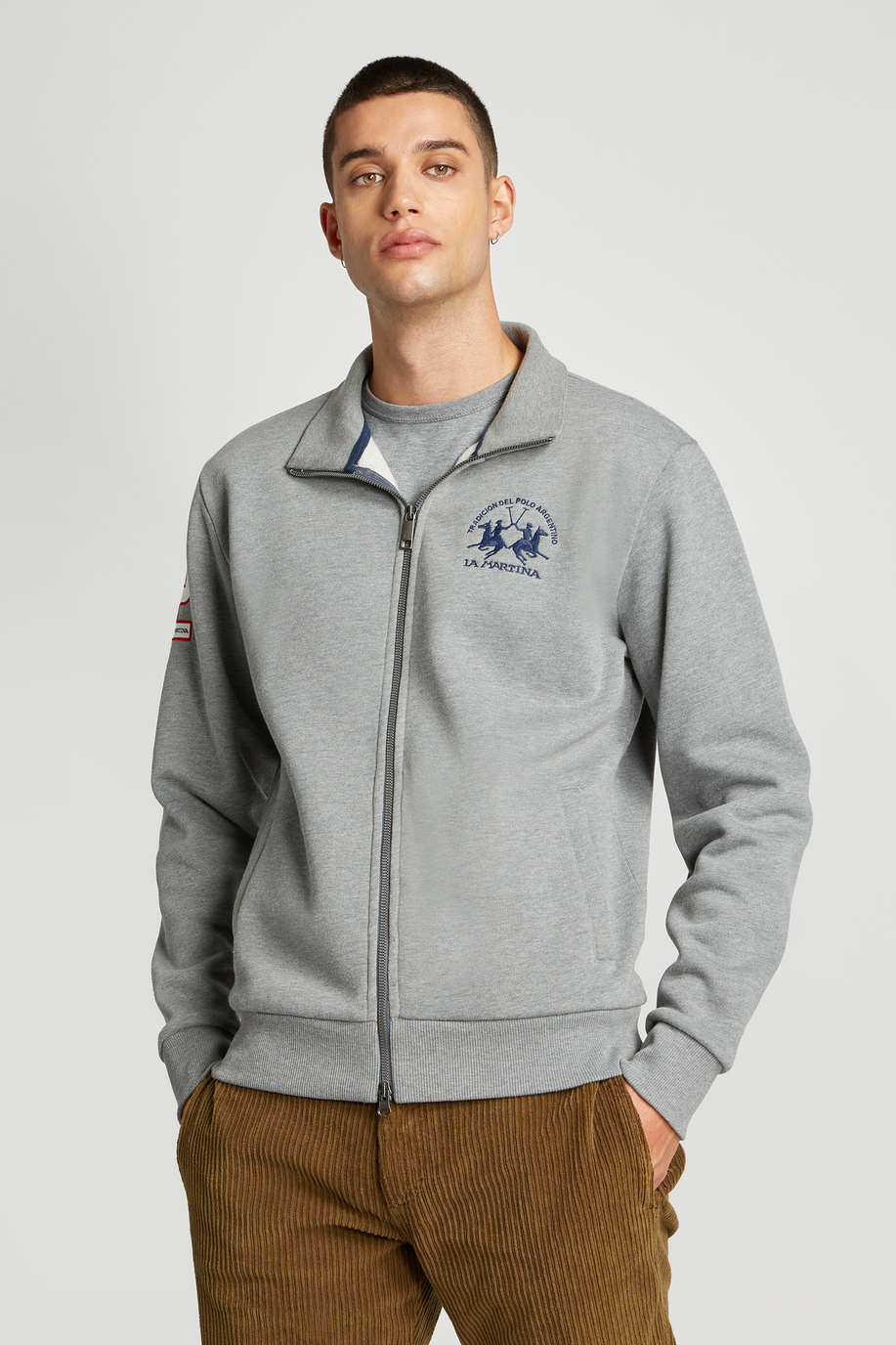 Cotton high-neck sweatshirt - Apparel | La Martina - Official Online Shop
