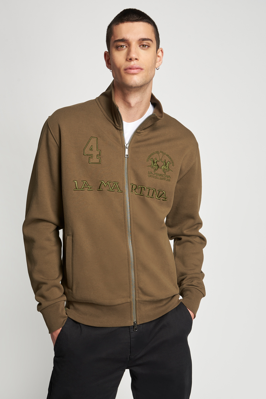 Cotton high-neck sweatshirt - Inspiration | La Martina - Official Online Shop