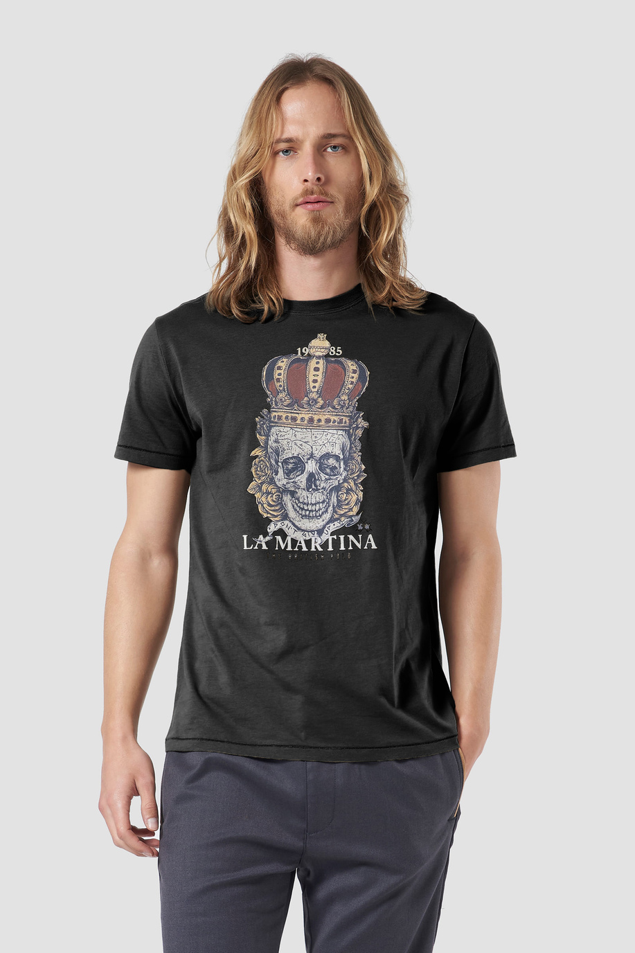 Printed cotton T-shirt - England | La Martina - Official Online Shop