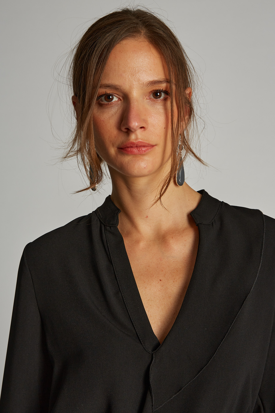 Women's long-sleeved midi shirt dress in silk-look crepe fabric - WOMEN | La Martina - Official Online Shop