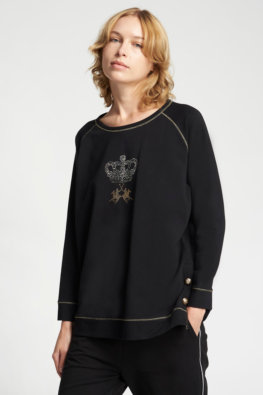 Stretch cotton sweatshirt | La Martina - Official Online Shop