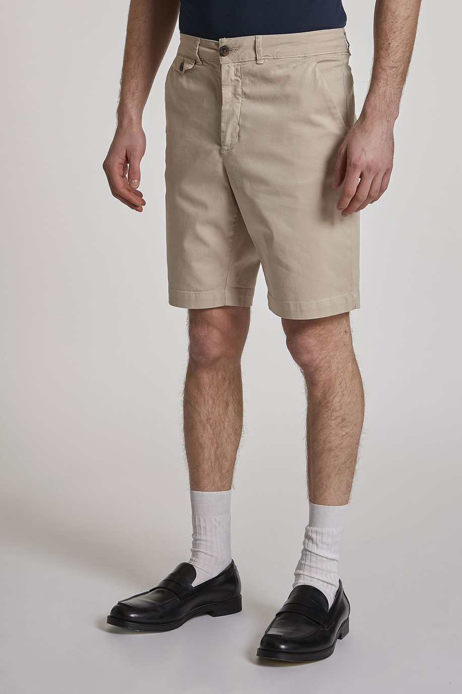 Men's slim-fit cotton Bermuda shorts - Look | La Martina - Official Online Shop