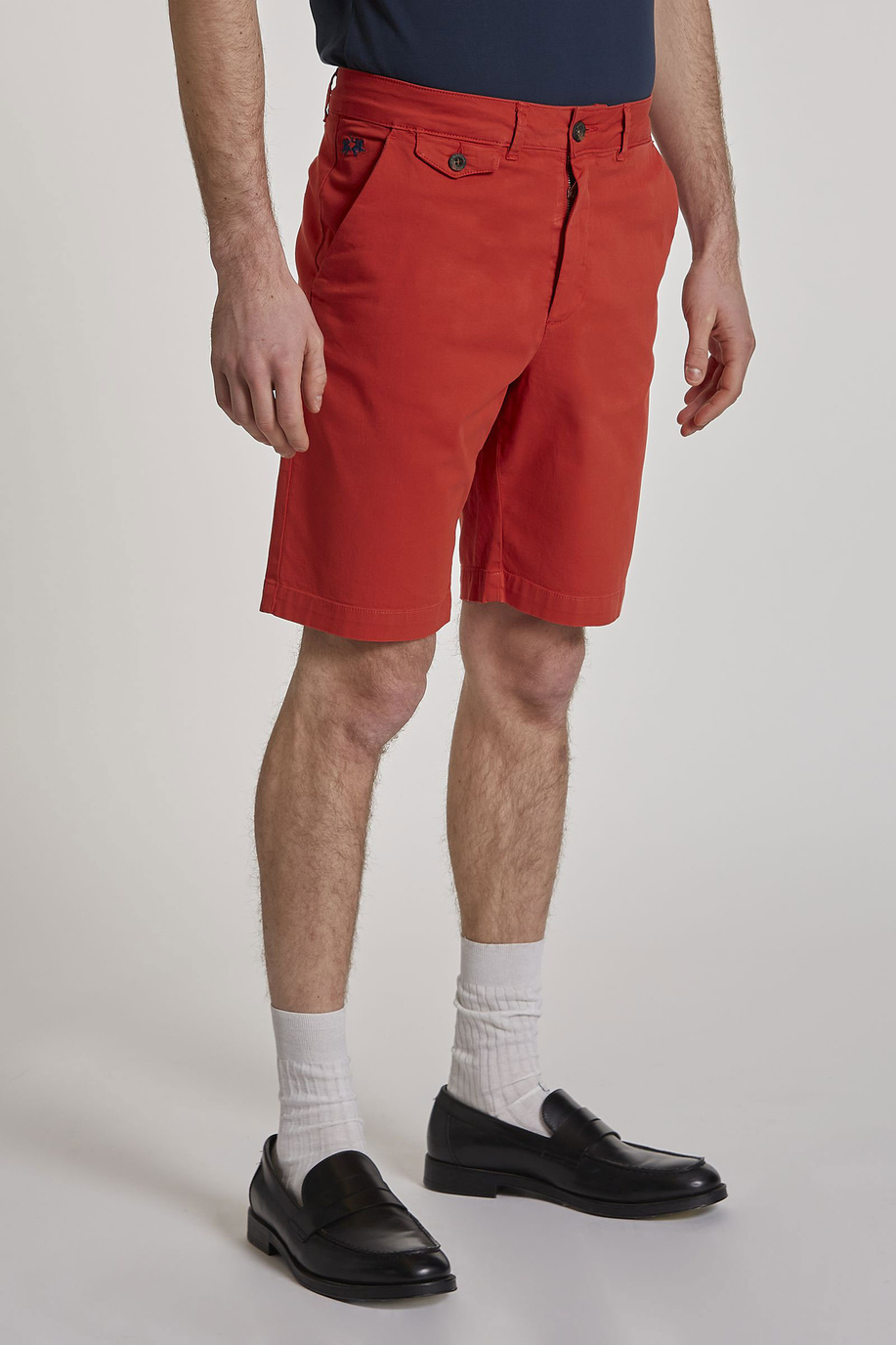 Men's slim-fit cotton Bermuda shorts - Bermuda Shorts | La Martina - Official Online Shop