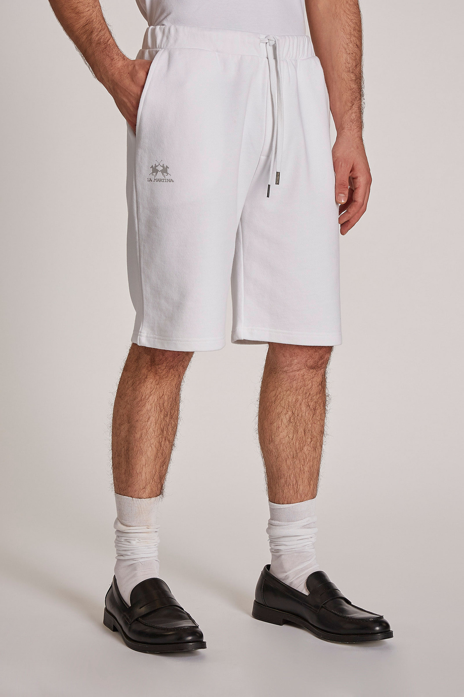 Regular-fit 100% cotton Bermuda shorts - Bermuda | La Martina - Official Online Shop