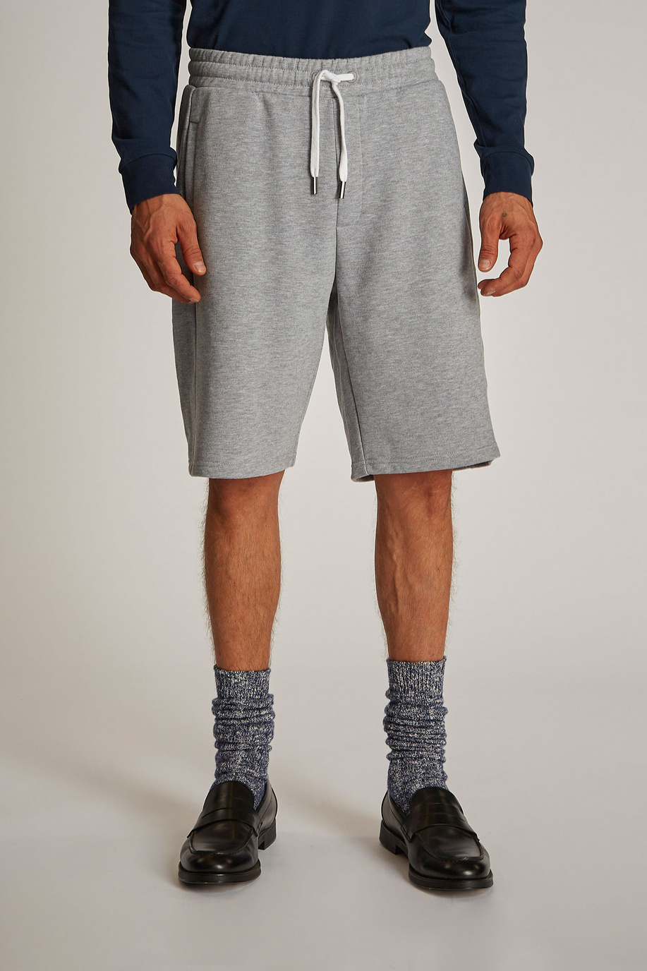 Men's oversized Bermuda shorts in stretch cotton-blend fabric | La Martina - Official Online Shop