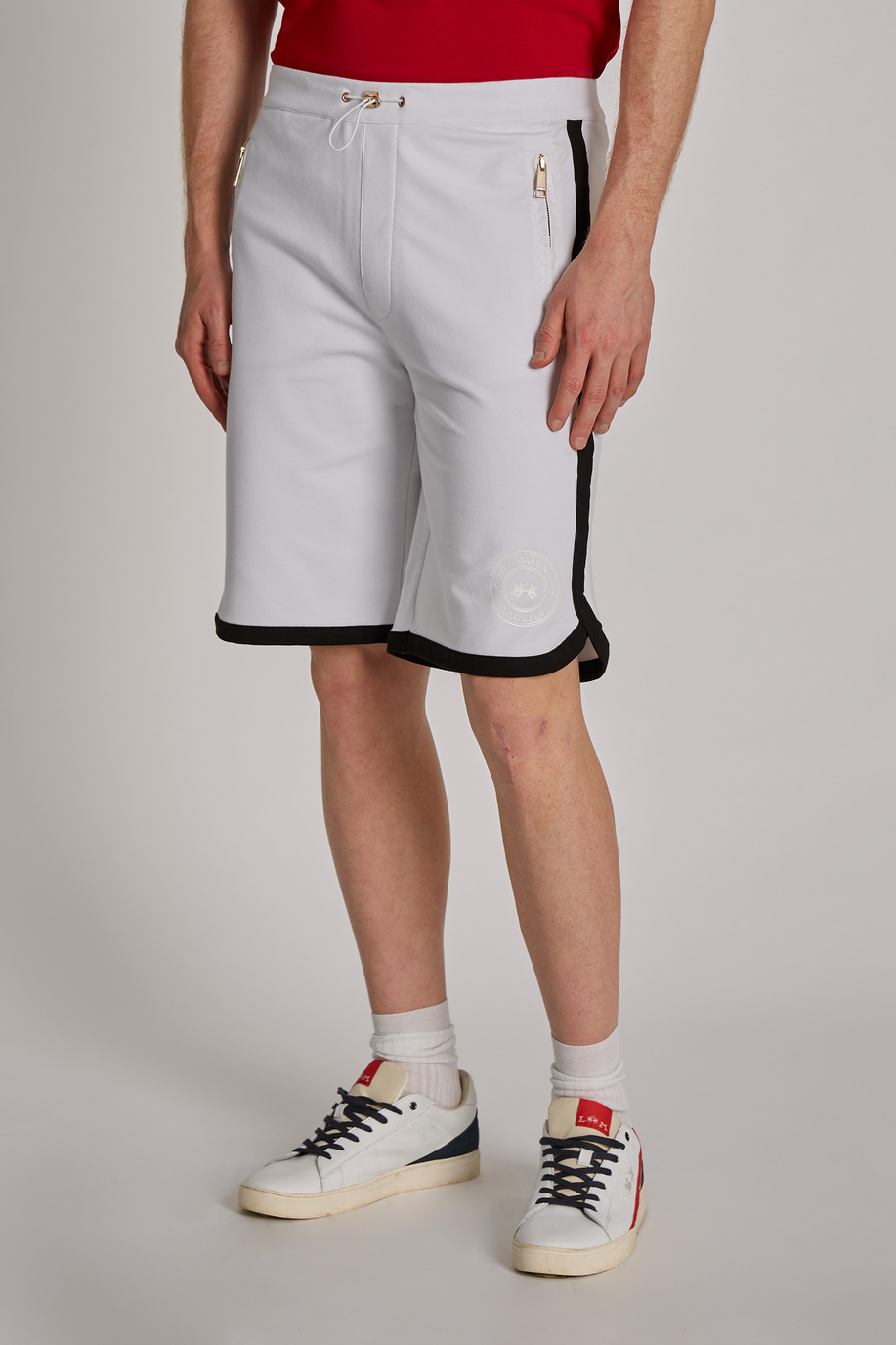 Regular-fit 100% cotton Bermuda shorts - Jet Set | La Martina - Official Online Shop