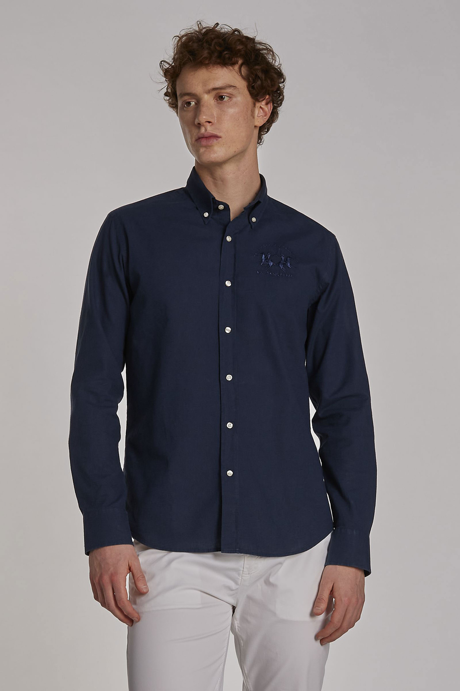 Men's long-sleeved slim-fit shirt - Shirts | La Martina - Official Online Shop