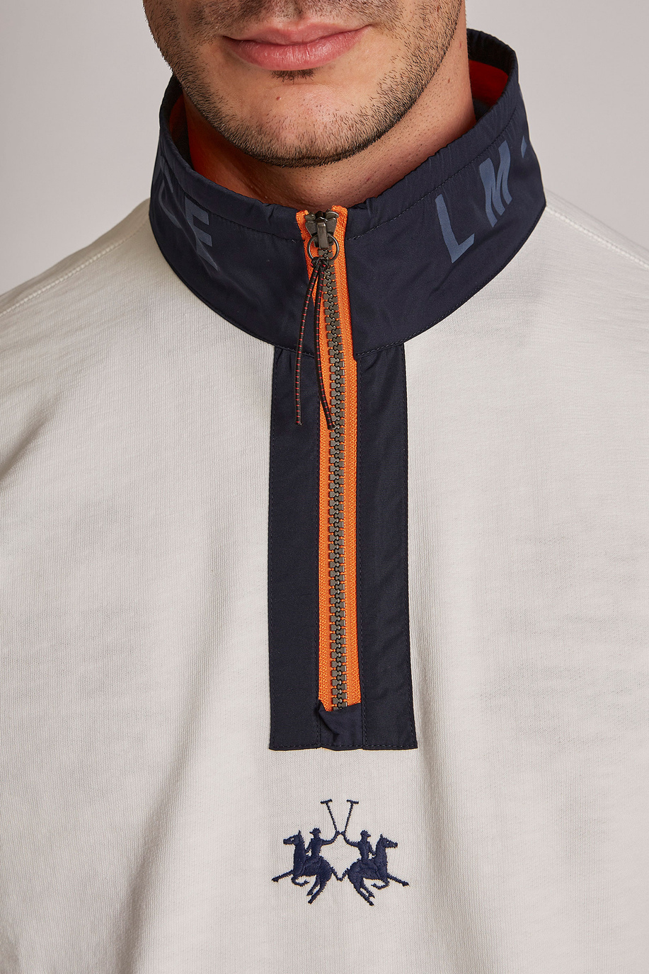 Men's oversized zip-up sweatshirt in 100% cotton fabric