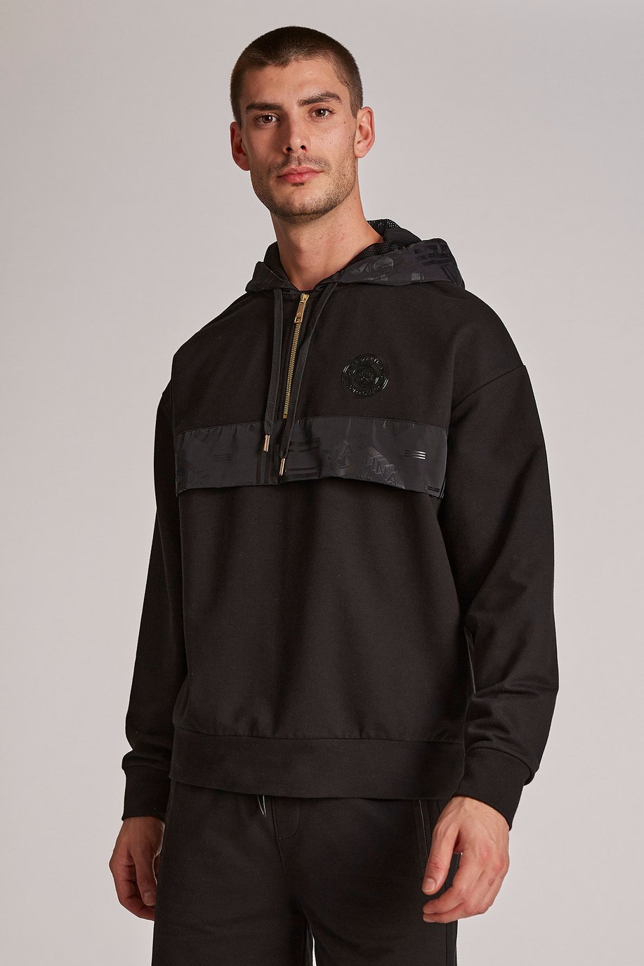 Men's oversized zip-up sweatshirt in cotton-blend fabric - Jet Set | La Martina - Official Online Shop
