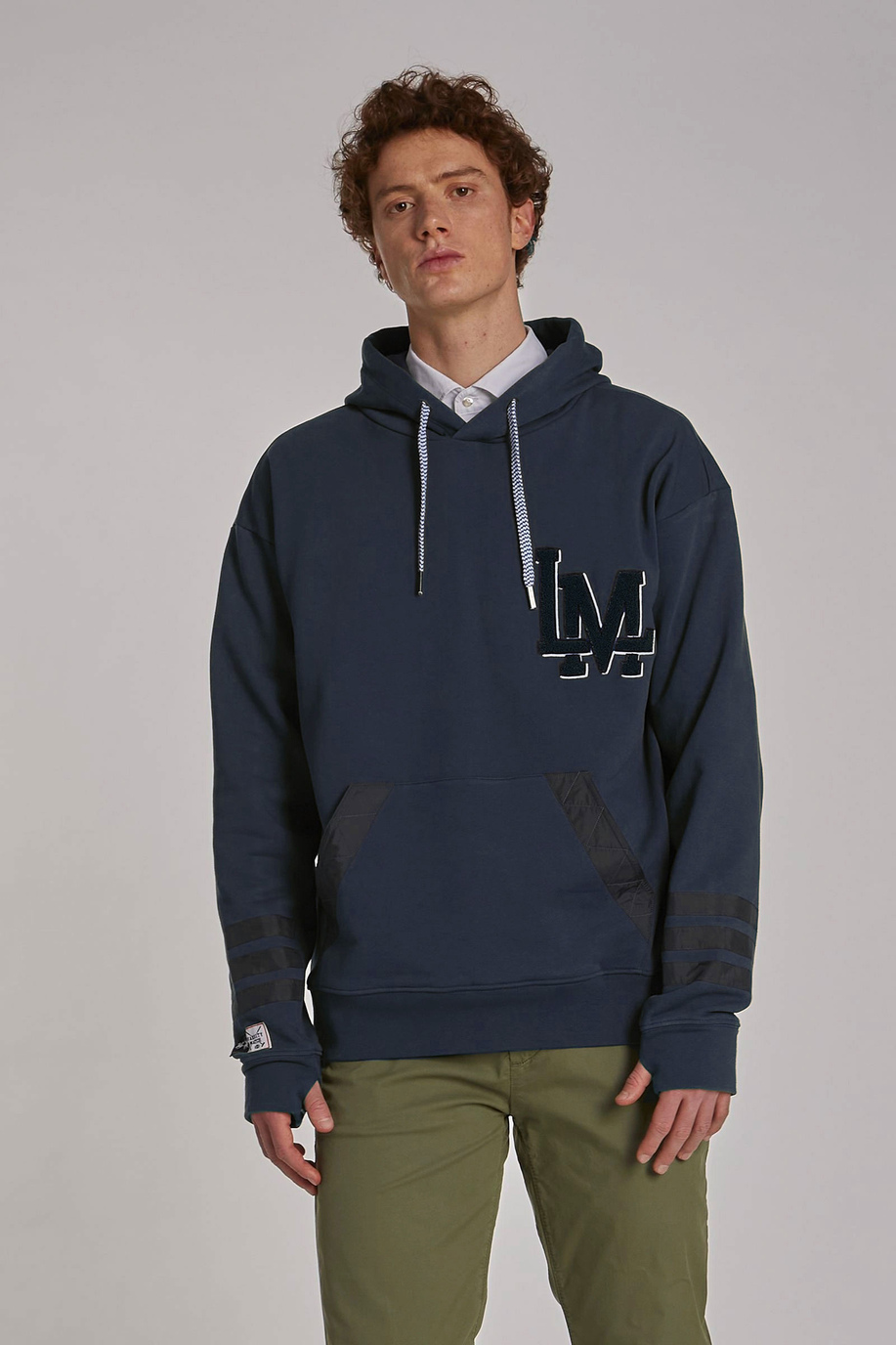 Men's comfort-fit cotton-blend hoodie - Knitwear & Sweatshirts | La Martina - Official Online Shop