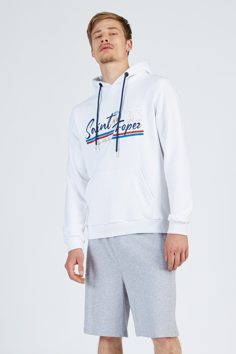 Men's cotton hoodie with a front pocket - Summer Tour | La Martina - Official Online Shop