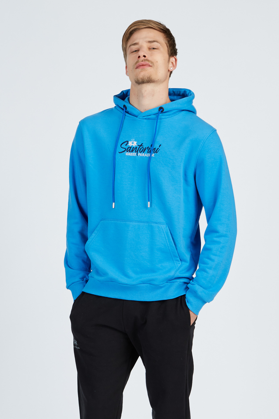 Men's cotton hoodie with a front pocket - Summer Tour | La Martina - Official Online Shop