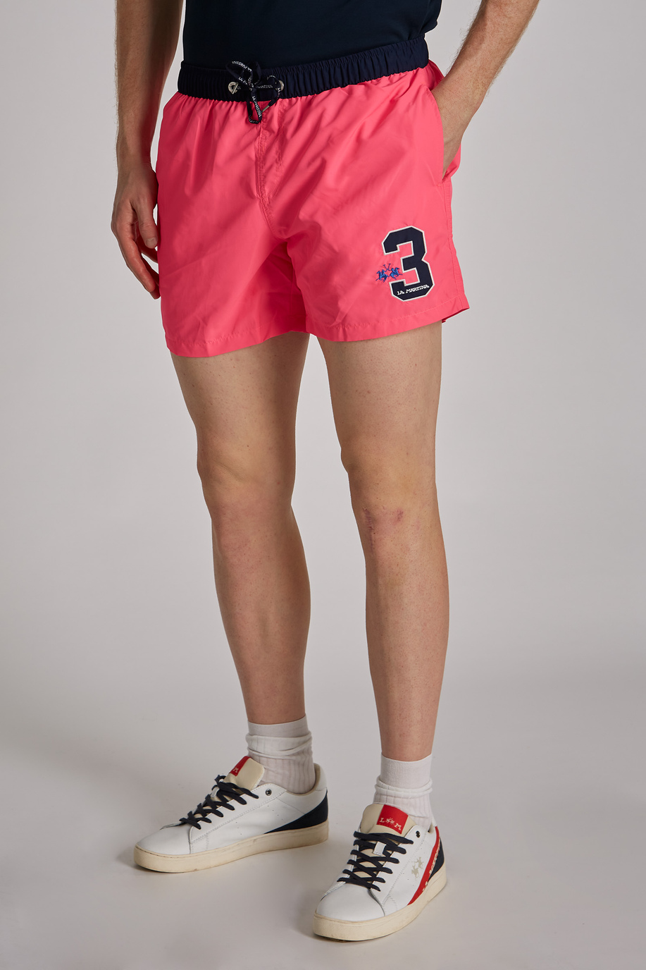 Regular-fit drawstring-embellished nylon swim shorts - Swimwear | La Martina - Official Online Shop