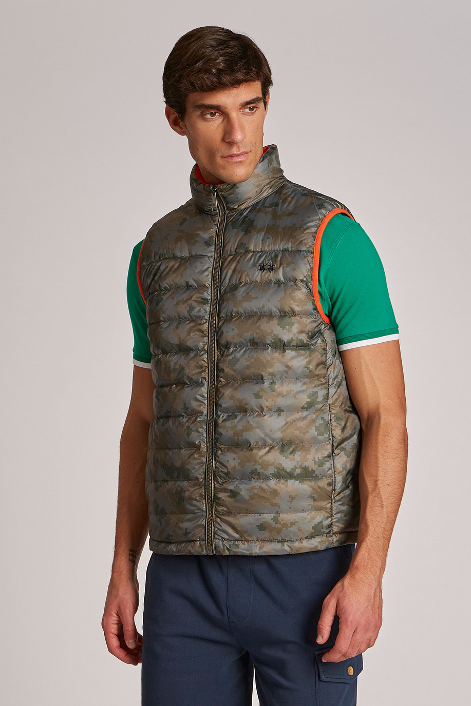 Men's sleeveless high-neck down jacket - Outerwear | La Martina - Official Online Shop