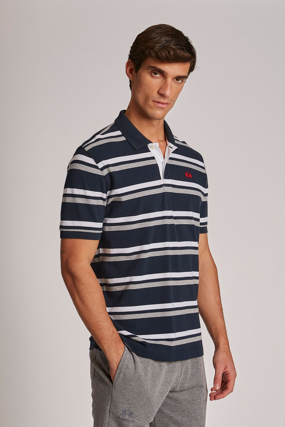 Men's short-sleeved regular-fit 100% cotton polo shirt - Summer Polo | La Martina - Official Online Shop