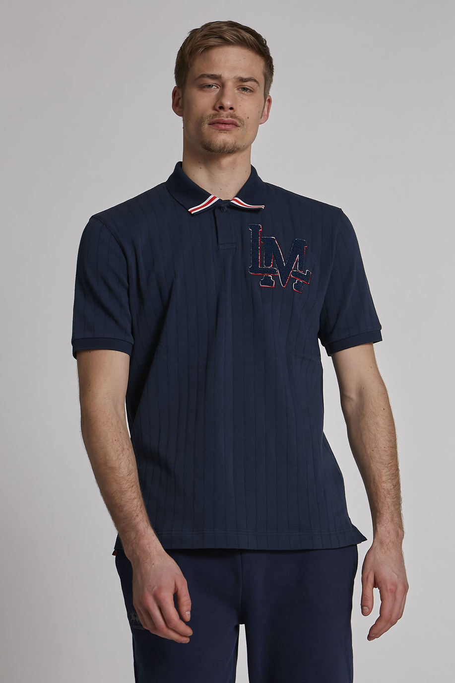 Men's short-sleeved regular-fit stretch cotton polo shirt - University | La Martina - Official Online Shop
