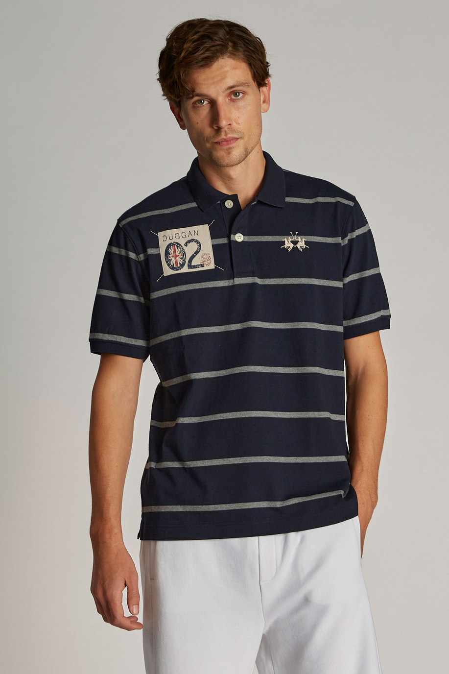 Polo homme 100% coton à manches courtes et coupe oversize - Soldes | La Martina - Official Online Shop
