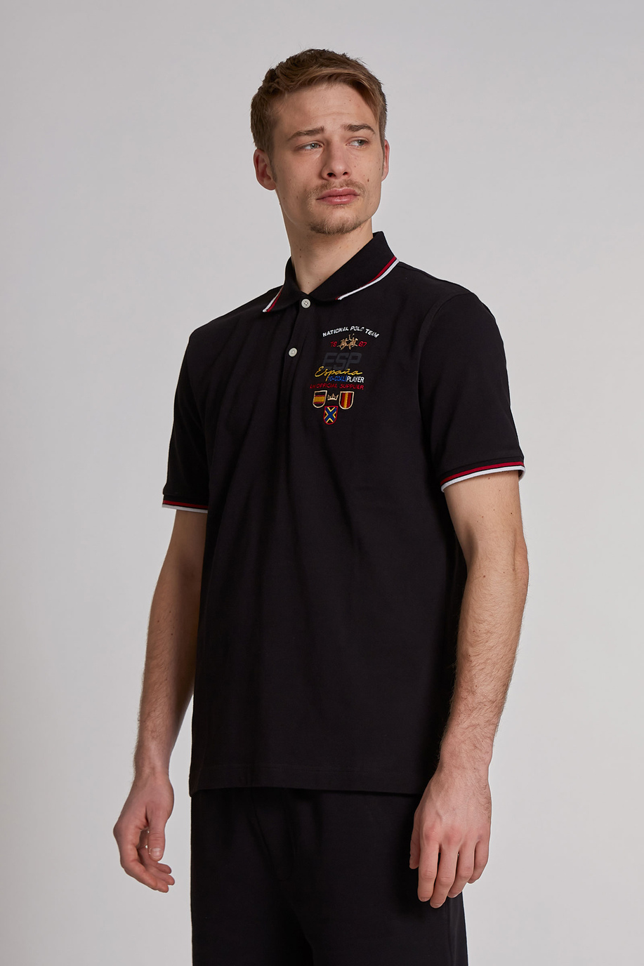 Herren-Poloshirt mit kurzem Arm aus 100 % Baumwolle, oversized Modell - Kleidung | La Martina - Official Online Shop