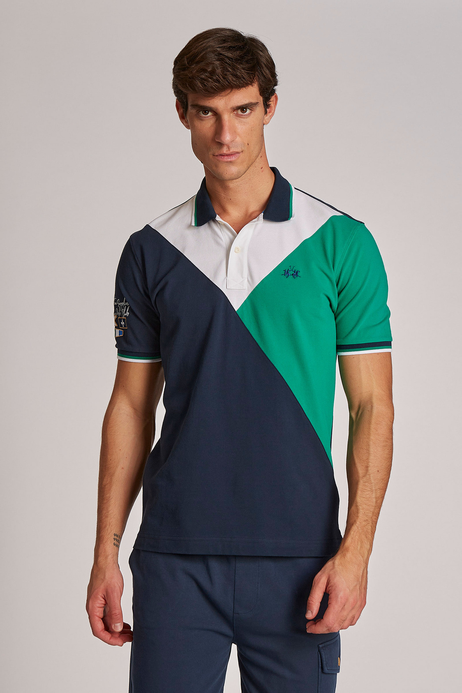 Men's short-sleeved regular-fit stretch cotton polo shirt - Summer Polo | La Martina - Official Online Shop