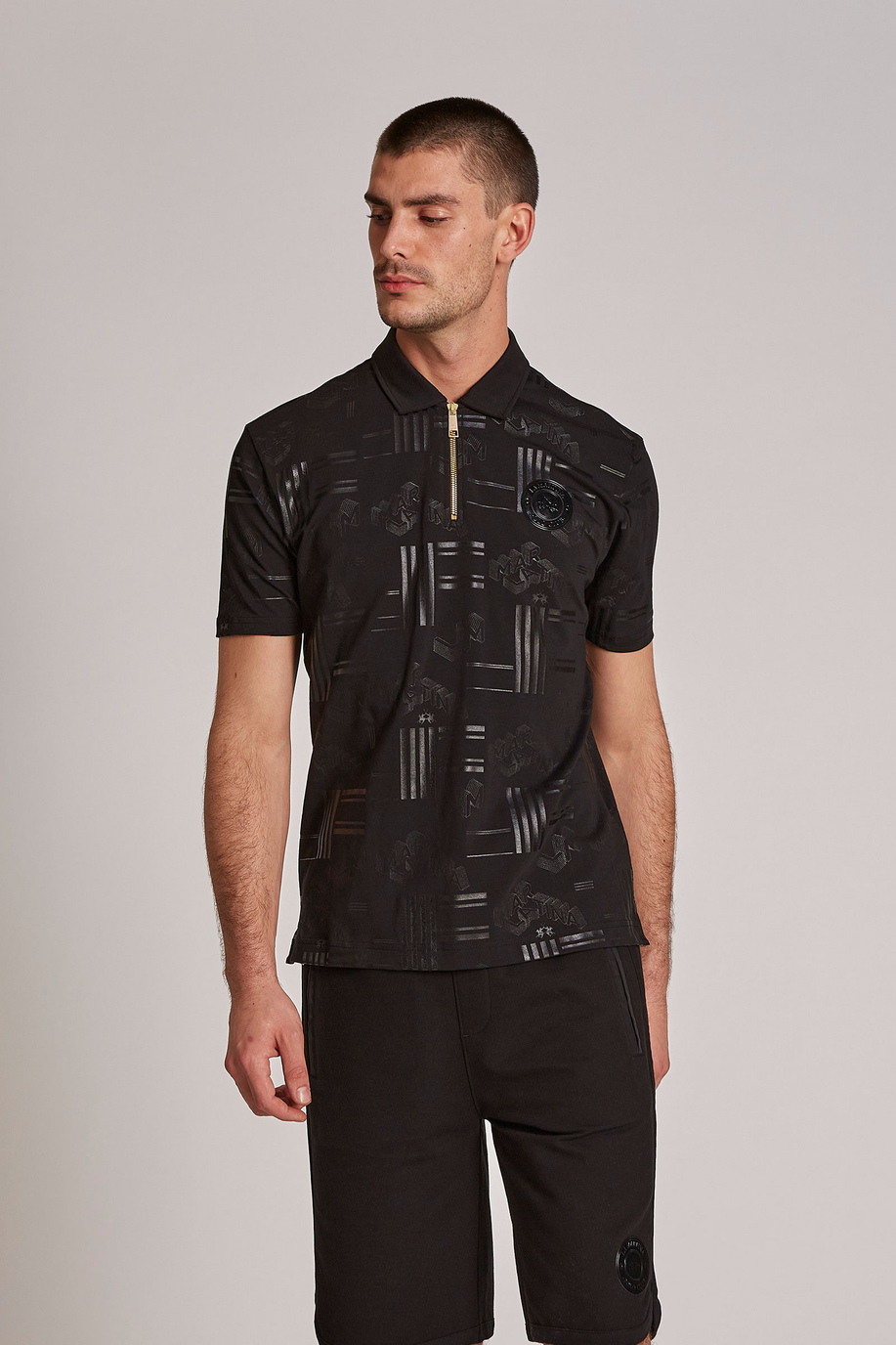 Men's short-sleeved regular-fit stretch cotton polo shirt - Jet Set | La Martina - Official Online Shop