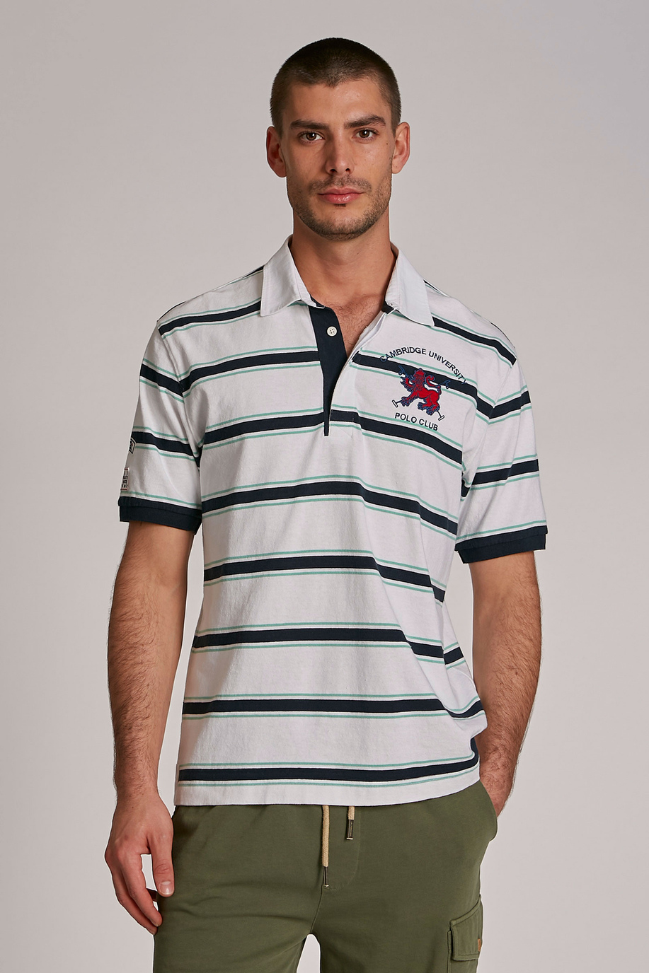Men's short-sleeved regular-fit 100% cotton polo shirt - University | La Martina - Official Online Shop